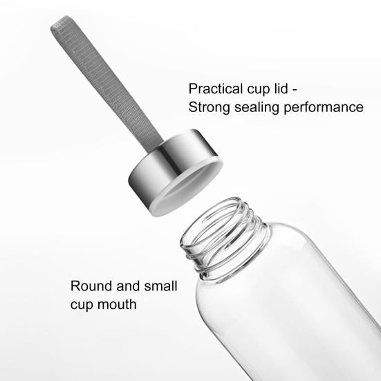 Plastic Water Bottle Leak Proof Portable Transparent Water Cup with Sealing Lid And Strap Water Container for Hot Cold Drinks Outdoor Office Travel