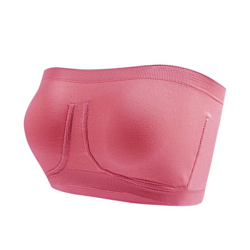 

Спортивный бюстгальтер-бандо без бретелей большого размера M розовый