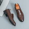 Classic Men's Business Work Shoes Massage Sole Versatile Men's Loafers Thick Soled Leather Casual Shoes Comfortable Versatile