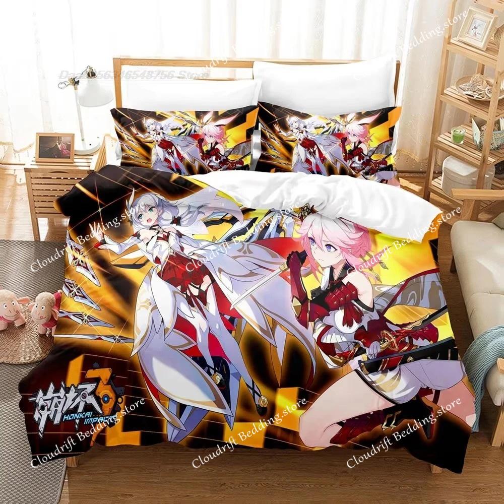 New Anime Honkai Impact 3rd Bedding Sets Duvet Cover Set With Pillowcase Twin Full Queen King Bedclothes Bed Linen Home Textiles