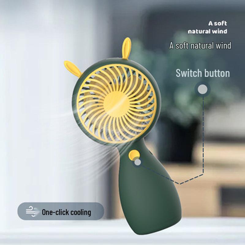 Cartoon Handheld High-Power Fan for Students – Personalized Logo Options