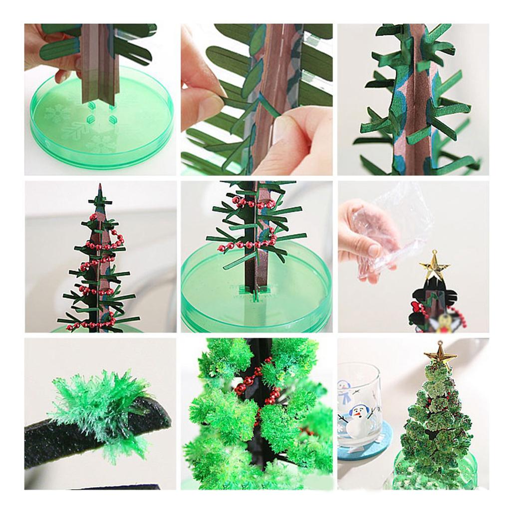 Magic Growing Christmas Tree Growing Tree DIY Paper Crystal Trees Blossom Toys Home Festival Party Decor Props Kid Toy