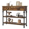 Narrow Entryway Console Table with Storage Behind Couch Table Industrial Home Furniture for Hallway Living Room Foyer Bedroom
