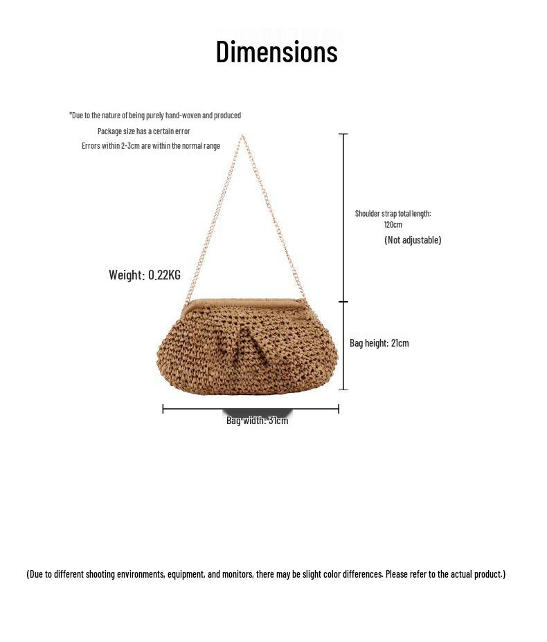 2024 Sommer Damen Vielseitige Stroh Gewebte Handtasche - Lässige Strandurlaub Schulter Crossbody Tasche