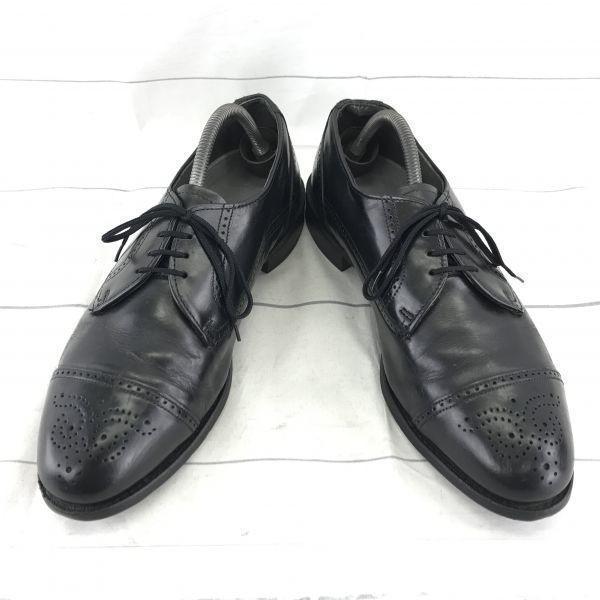 USED/90s Vintage USA Dexter Leather Punched Cap-Toe Shoes 11M 28.5 Black Goodyear
