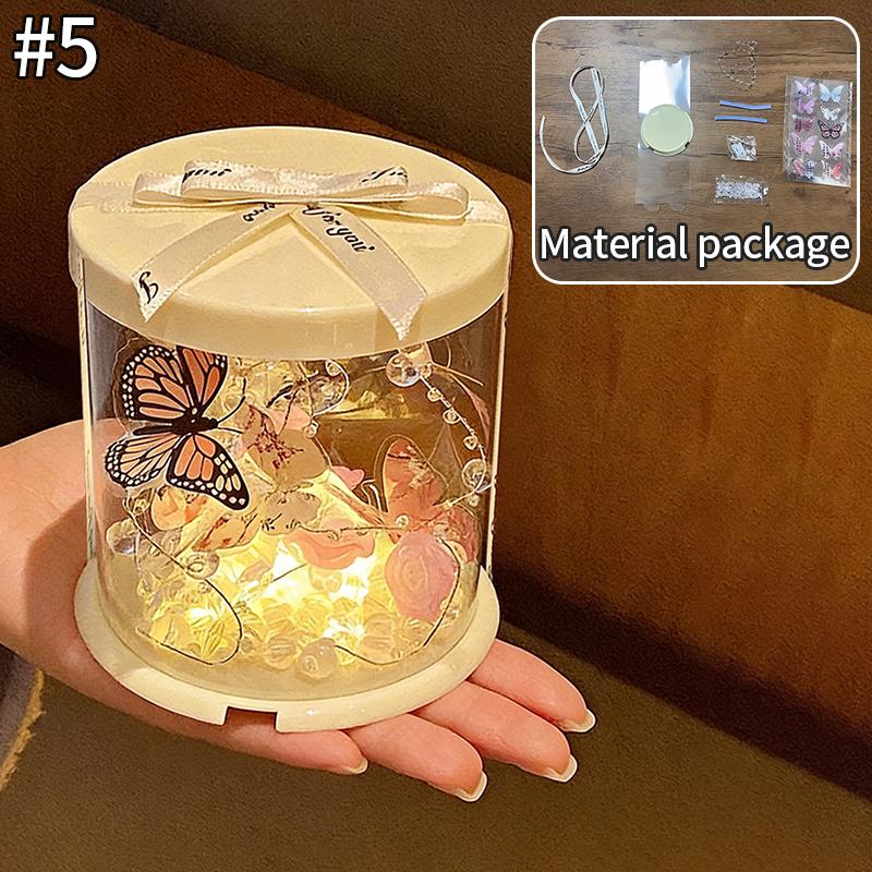 Diy Flower Lamp Ornament Table Lamp Decoraitons Handmade Crafts Gifts Desk Accessories Mother'S Day Children'S Day Gifts