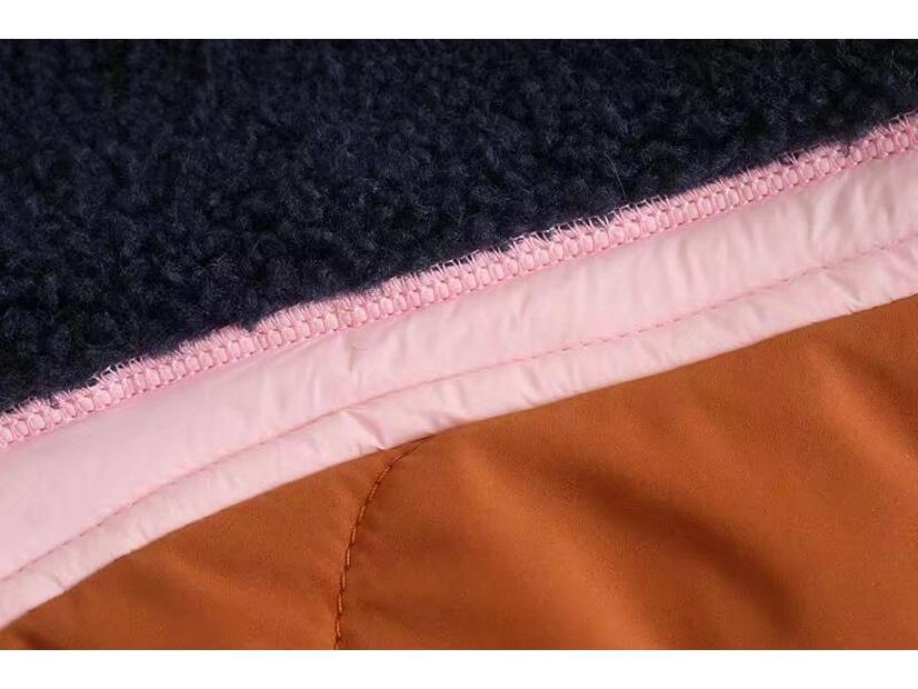 European & American Women's Fashion Fleece-Spliced Short Jacket