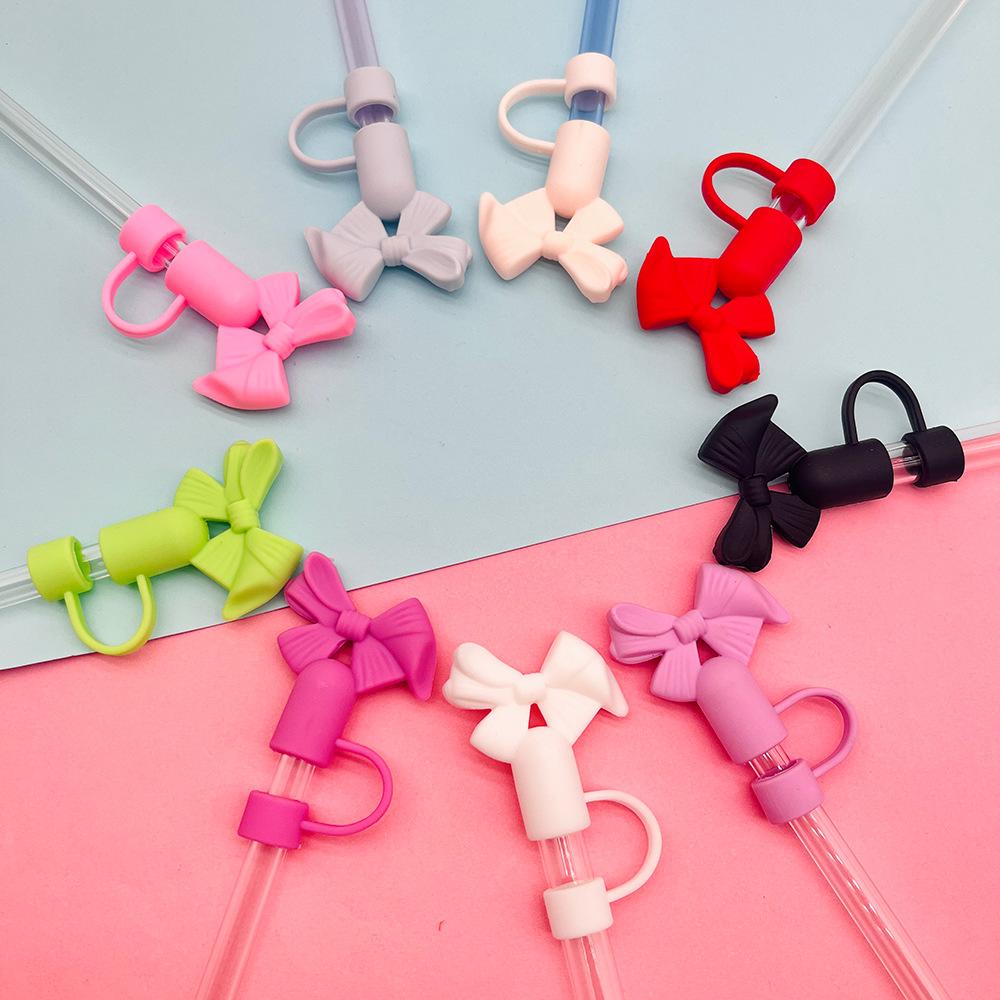 New Cute Bow-tie 10mm Straw Cap, Dust Plug, Cup Accessory Straw Cover