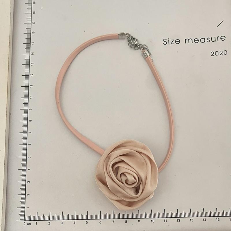 Gothic Elegant Big Rose Flower Clavicle Chain Necklace Women Wedding Bridal Sexy Adjustable Choker Jewelry Y2K Accessory