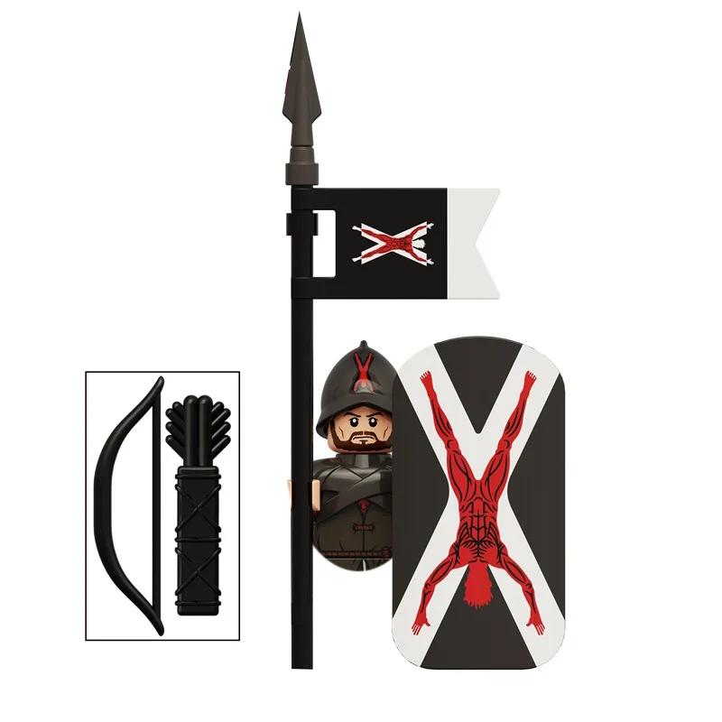 Средневековые Древние Тяжеловооруженные Солдаты Римский Центурион Пехотинец Горнист Военные Фигурки Вооружение Модель Строительные Блоки Игрушки