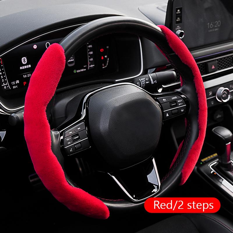 SEAMETAL Winter Steering Wheel Cover Shell Thicken Plush Warm Steering Protector Anti Scratch Car Steer Wheel Cover Non-Slip