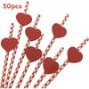 Ecofriendly Heart Card Disposable Paper Straws For Cake And Party Decor