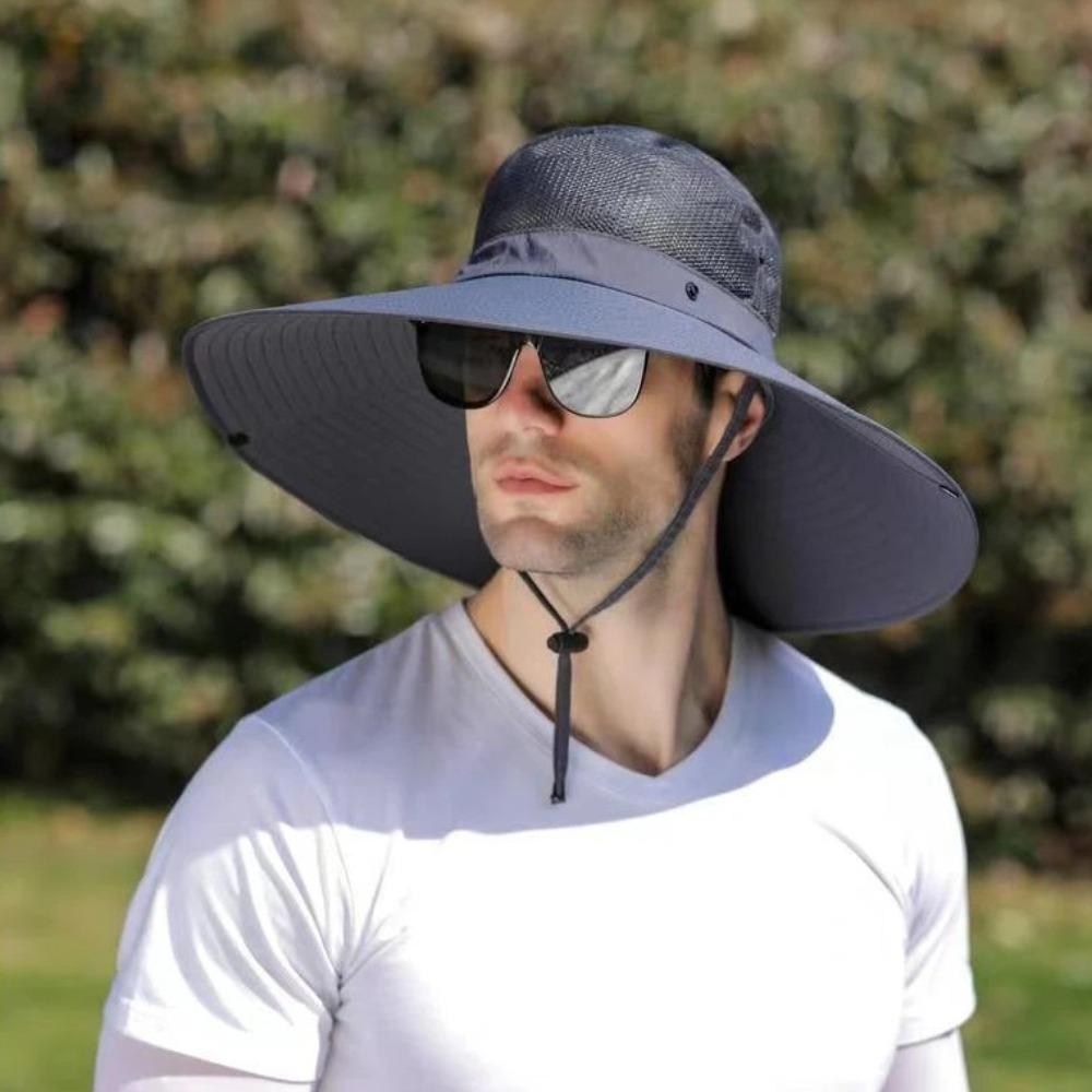 Detachable Hat Top Fisherman Hat Breathable Sun Protection Hat Fashion Large Brim Sun Hat  Travel