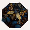 Golden Bee & Floral Mandala  DecorUmbrella, Portable 3-Fold Compact Umbrella,Christmas Gift ES578