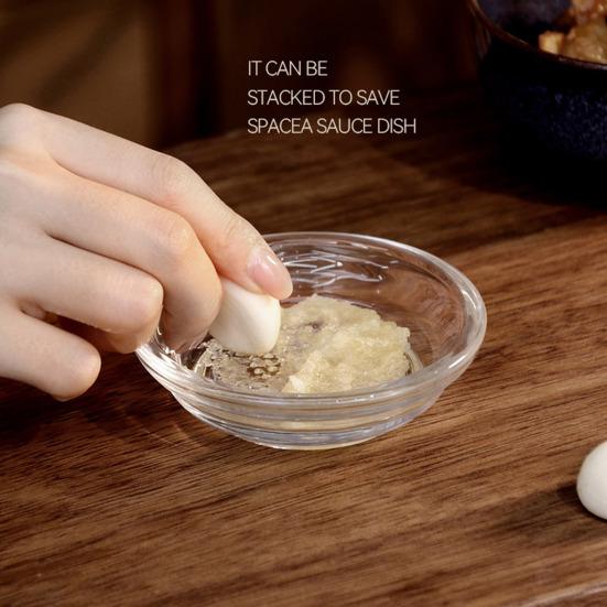 2Pcs Japanese Glass Grinder Condiment Dish 60ml Mini Dip Bowl