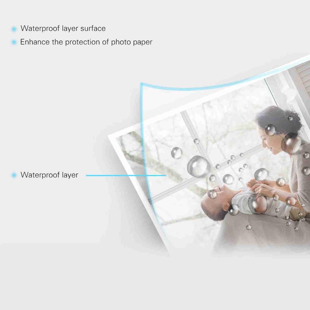 Professional A4 Size 20 Sheets Glossy Photo Paper 8.3 * 11.7 Inch 200gsm Waterproof Resistant High Gloss Finish Surface