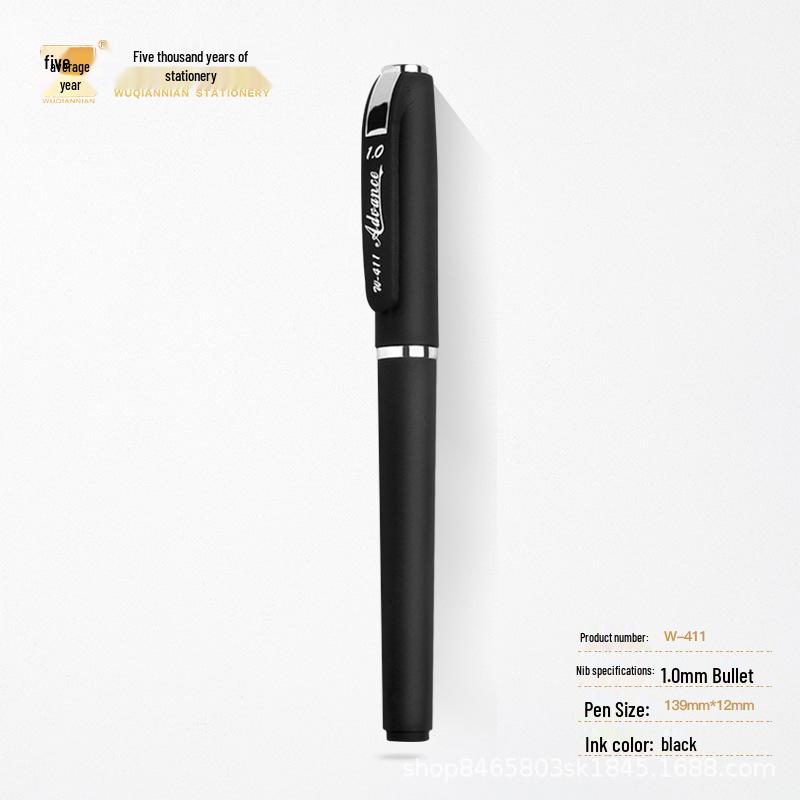 

Frosted Black 1.0mm Signature Pen with Logo - Large Capacity, Non-slip Design for Office & Student Use 1.0mm