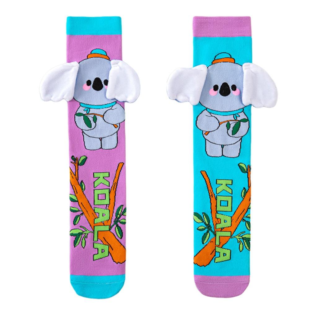 New Cartoon Knee Socks No Heel Koala Long Socks Funny Breathable 3D Socks One Size
