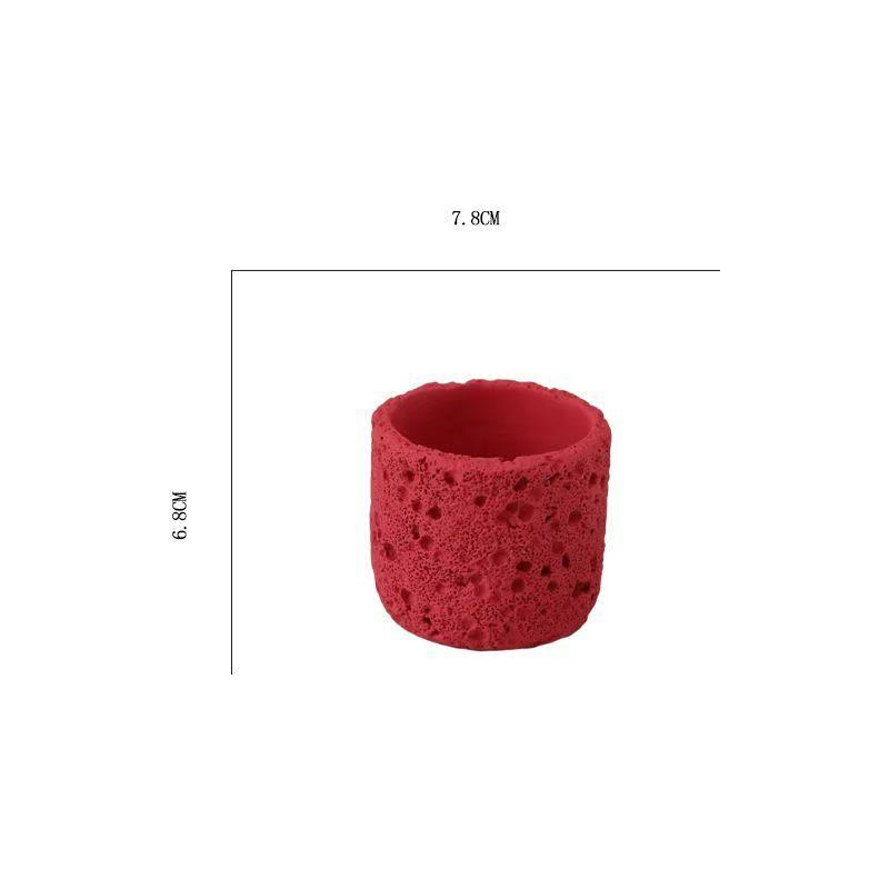 Milk White Creative Volcanic Stone Pattern Cement Succulent Flower Pot Office Home Desktop Decoration Green Plant Flowers