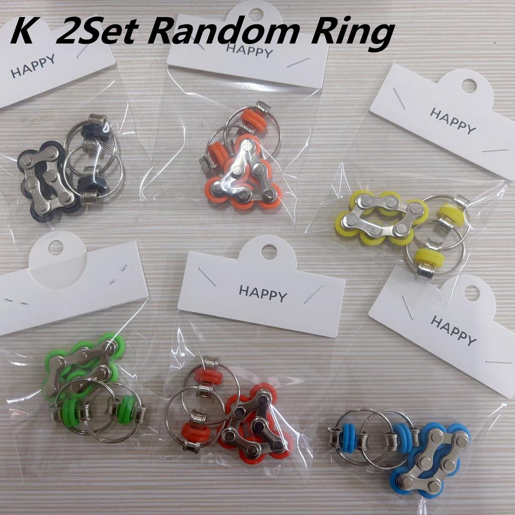 Bike Chain Fidget Toys Set - Six Roller Chain & Key Flippy Chain Novelty Stress Relief Toys for Pressure Relief Autism ADHD ADD