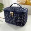 Fashionable Polyester Makeup Bag Knitted Style Korean Style Toiletry Organiser Large Capacity Storage Bag Travel Use