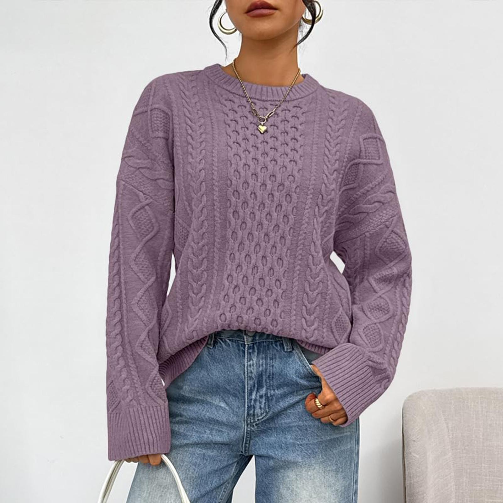 Women s Fashion Casual Knitted Solid-Colour Long-Sleeved Top L 2950₽