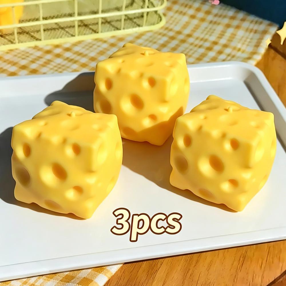 Jumbo Cheese Cube Stress Ball Big Cheese Shapeable Squeeze Ball Non-Bounce Fidget Toy ASMR Sensory Anti-Stress Festival Gift