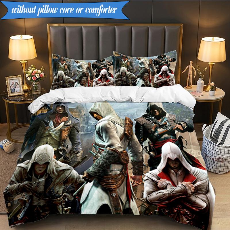 Assass Warrior 3pcs K-pop Music Group Bedding set,Ideal for Bedroom, Dormitory,Including Duvet Cover And 2pcs Pillowcases,Fan Gifts