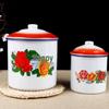 Shangqi Floral Enamel Tea Mug with Red Lid