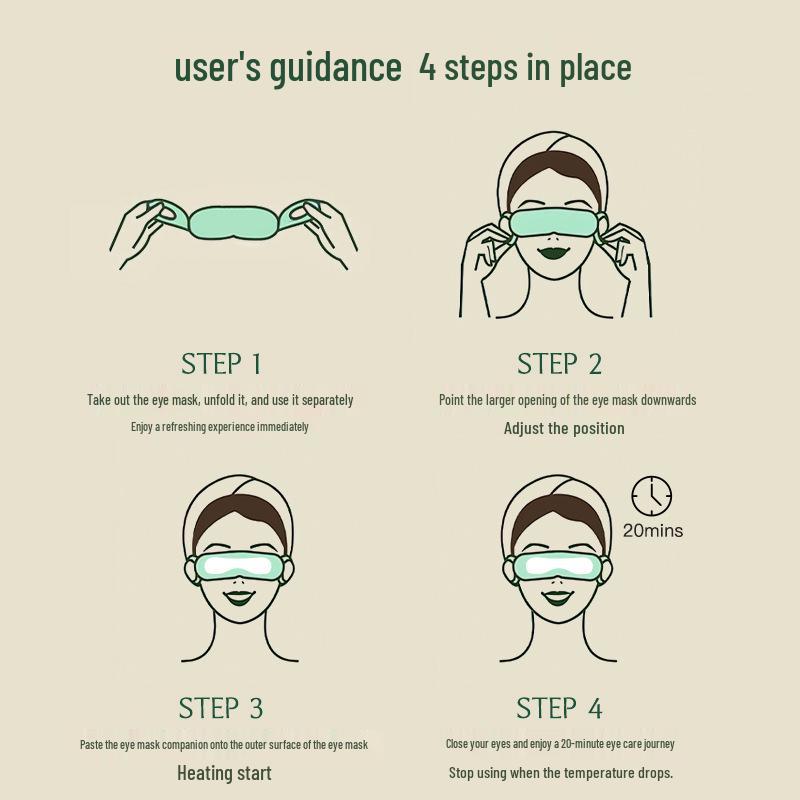 Zhang Zhongjing Self-Heating Steam Eye Mask - Relieves Eye Strain, Light-Blocking, Disposable Hot Compress for Students