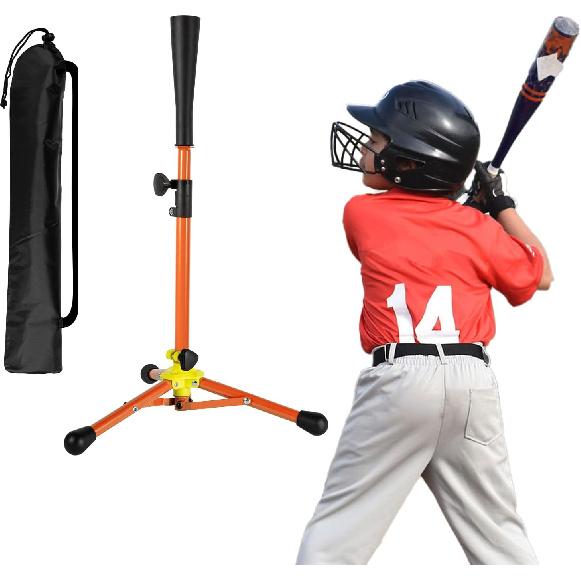 Kids Baseball Tee, 20.87 to 31.29 Inches Batting Tees for Baseball with Carry Bag, Portable Stable Baseball Tees for hitting, Tripod Tanner Tee for