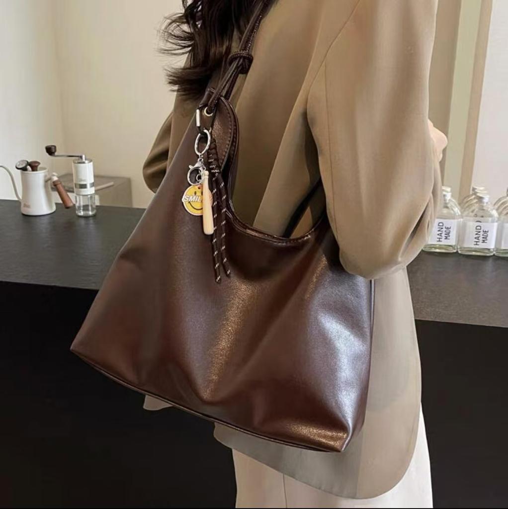 Tote bag 2025 new Maillard leather large bag summer women's bag shoulder large capacity commuter bag luggage