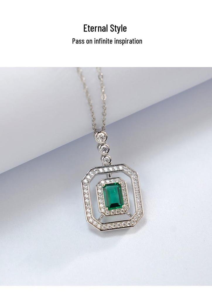 S925 Sterling Silver Cultured Pearl Necklace for Women - Square Design, Retro Fashion, Light Luxury, High-End Feel