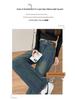 Women's Retro Double-Breasted High Waist Wide Leg Jeans - Spring/Autumn Straight, Loose, Slimming, Floor-Length