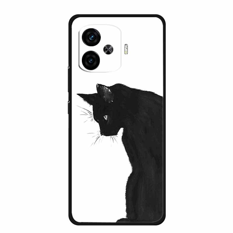 Funda For Vivo iQOO Z9 Turbo Case 6.78" Cute Cartoon Black Silicone Soft Phone Case For Vivo iQOO Z9 Turbo Back Cover Case Coque