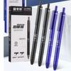 24Pcs/set Retractable Erasable Gel Pens 05mm Ballpoint Pen Automatic Washable Handle Refills Office School Writing Stationery