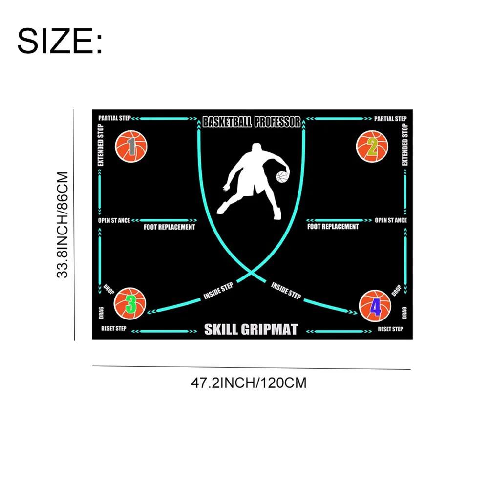 Basketball Dribble Trainer Non-Slip Basketball Footstep Mat Shock Absorbing Silent Dribble Training Mat for Home Kids Training