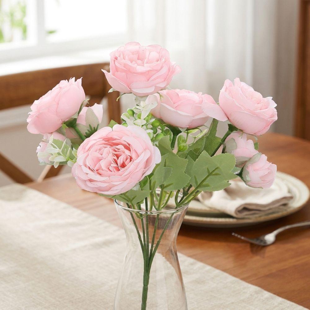 with Stems Artificial Peony Flowers Real Touch Peony Bouquet Fake Peony Flowers  Home Decoration