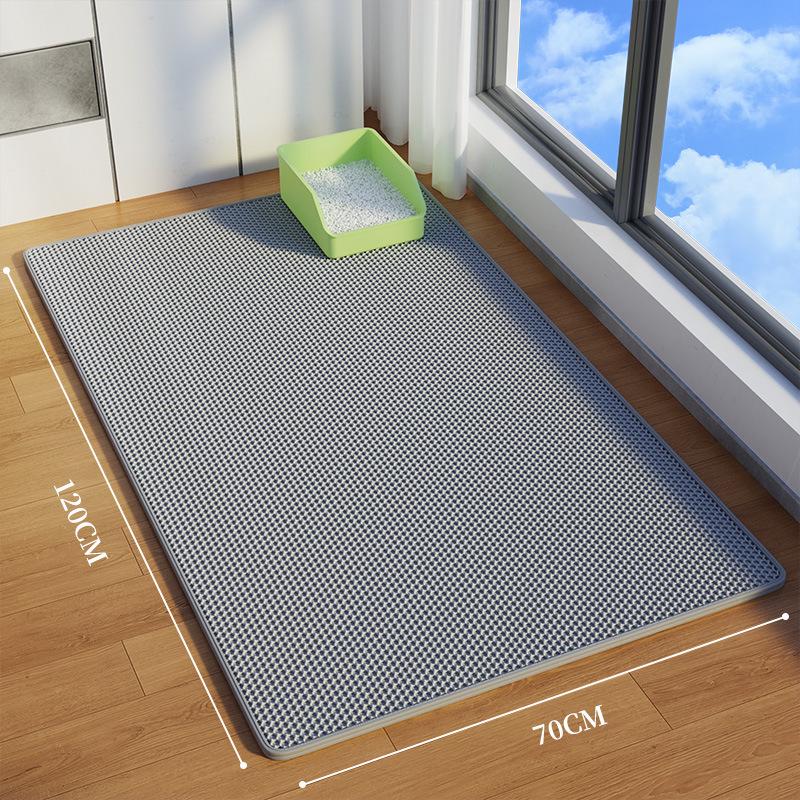 Extra Large Non-Slip Cat Litter Mat - Anti-Tracking, Anti-Splash, Scratch-Resistant, Double Layer, Leak-Proof Sand Control.