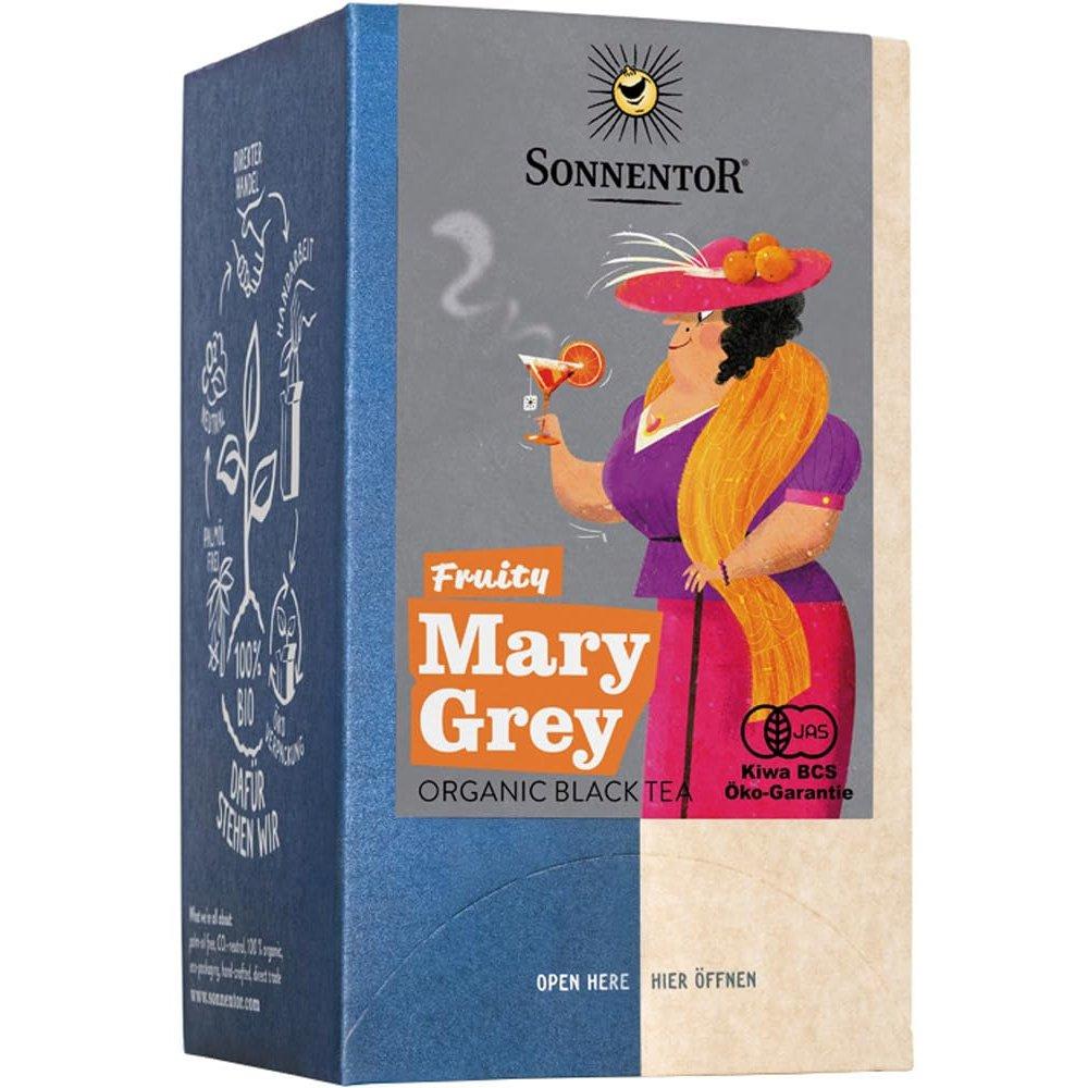 SONNENTOR Fruity Mary Grey Organic Black Tea, 18 Tea Bags, Blood Orange Flavored Tea, SO02318