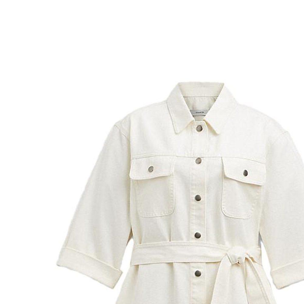 COACH Short Sleeved Dress Women's White CI395-WHT