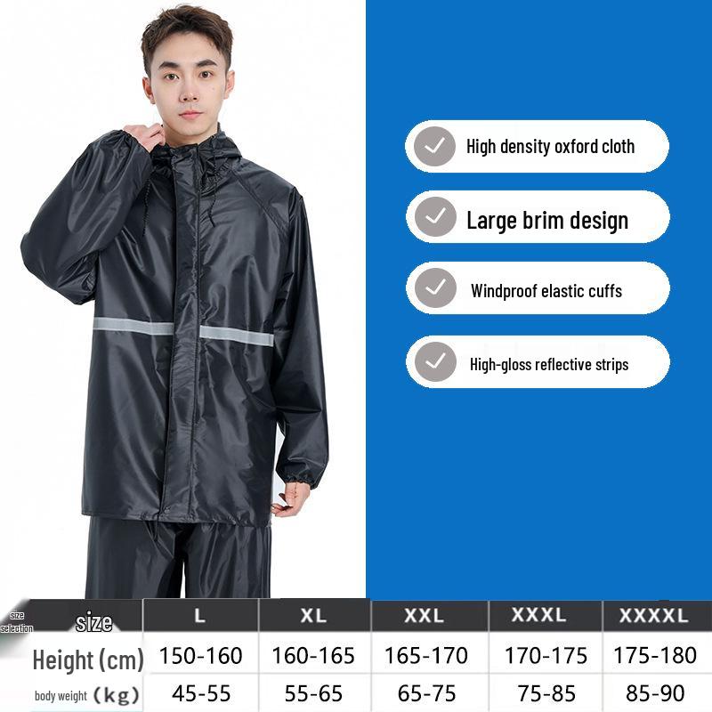 

Штормозащитный взрослый дождевик и брюки: Водонепроницаемый, для велоспорта, электромобилей и мотоциклов. 3XL