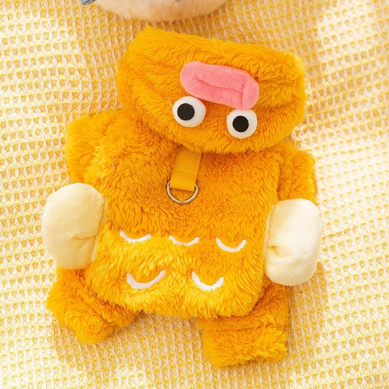 Japanese Korean Style Cute Cartoon Bear Design Dog Coat Cat Clothes Autumn Winter Thickened Warm Four Legs Plush Traction Outfit