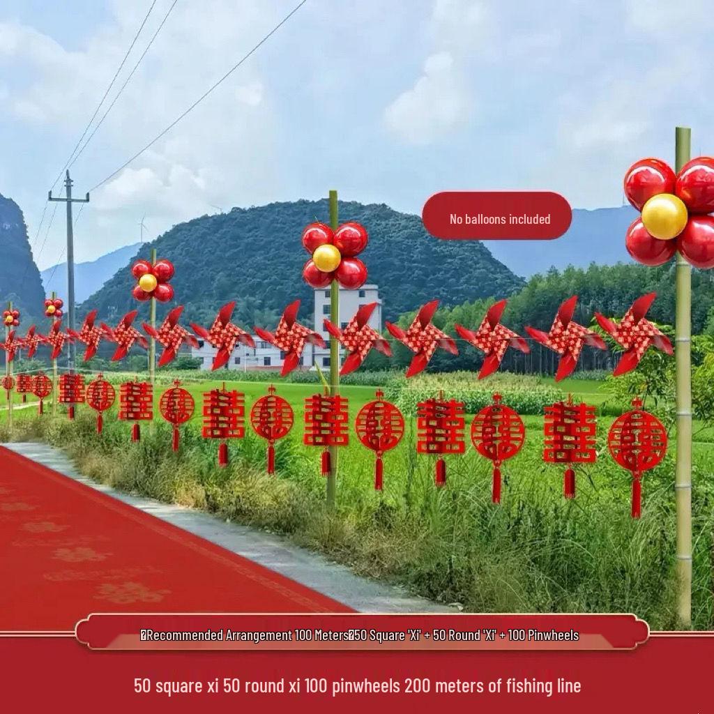 Colorful Wedding Aisle Decoration Set for Outdoor and Courtyard Events