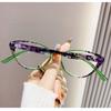 Retro Cat-Eye Reading Glasses Men'S And Women'S Luxury Floral Print Frame Presbyopia Glasses Hd Anti-Blue Light Glasses