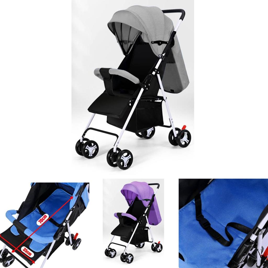 Cărucior de Copii Compact Pliabil Cu Spătar Reglabil Ideal Pentru Sugari Și Copii Mici