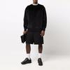 Y-3 FW21 Logo Velvet Solid Color Crewneck Sweatshirt Unisex Sweatshirt Black HB3339