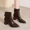 Thick Heel Pointed Toe Women Ankle Boots Autumn Winter Keep Warm Shoes Street Style Banquet Party Short  2025 New