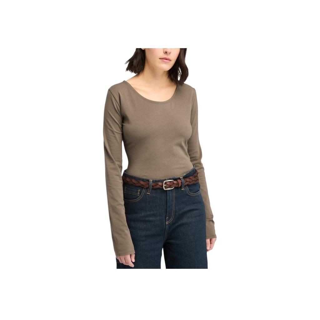 Timberland Comfortable Skin-Friendly Soft Solid Color Long Sleeve Regular T-Shirt Women Tops TB0A5ZHQBK0