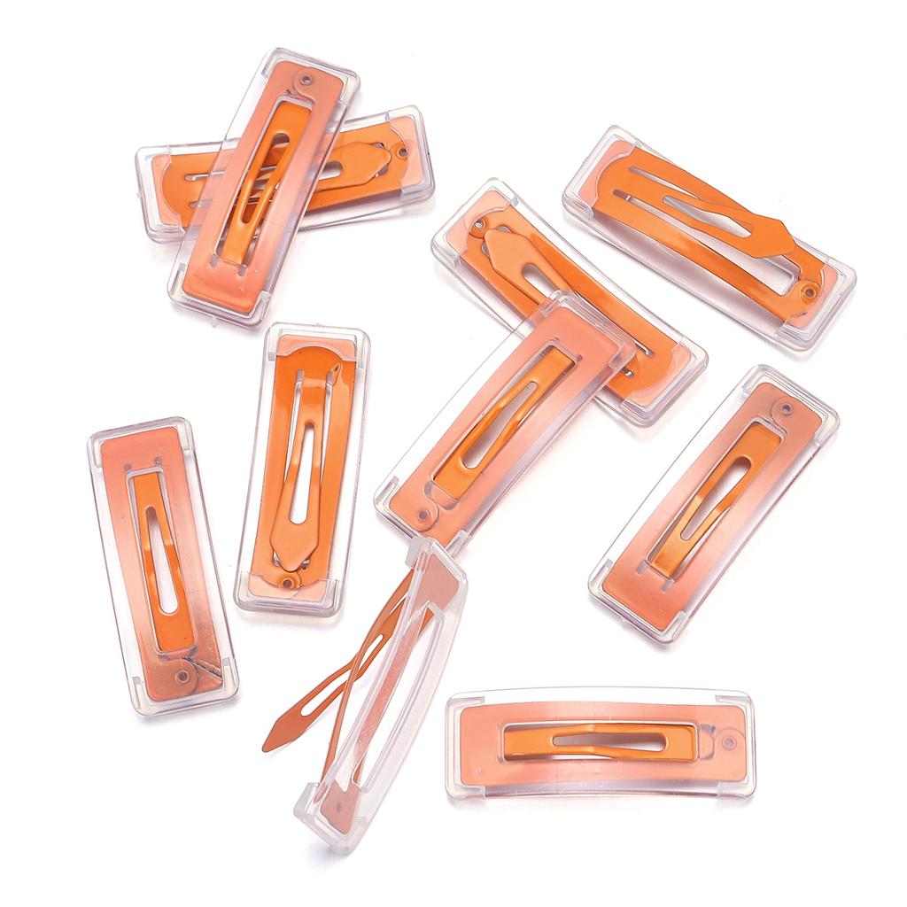 10Pcs Solid Color Hairpins BB Hair Clips Lovely Rectangle Girls Snap Clip Barrettes For Headwear Hair Style Wash Up Makeup Tools